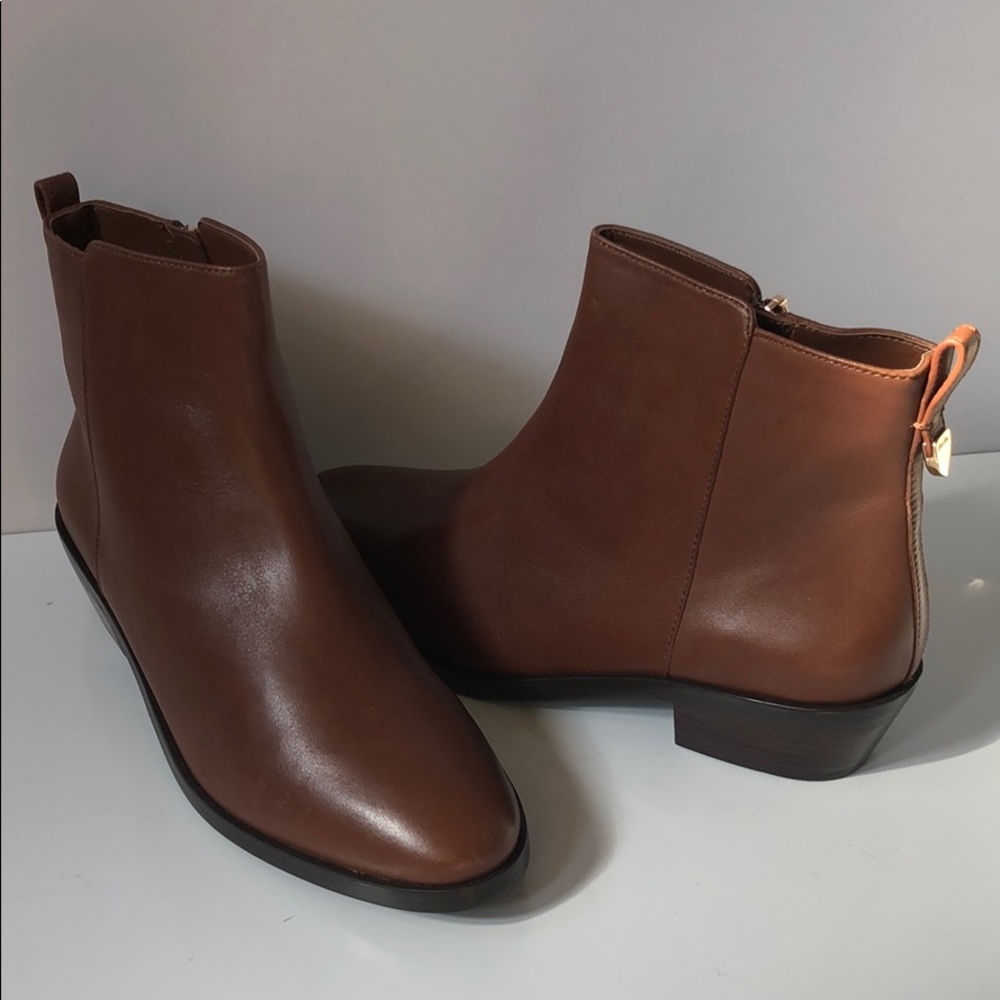 Coach Semi Matte Calf Dark Saddle Boots 7M